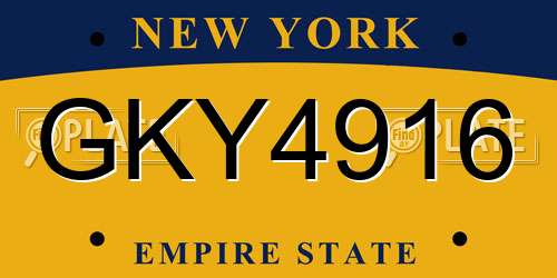 GKY4916 New York License Plate