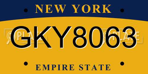 GKY8063 New York License Plate