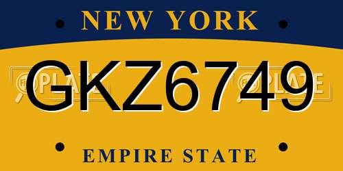 GKZ6749 New York License Plate