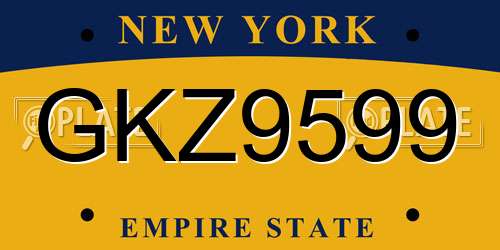 GKZ9599 New York License Plate