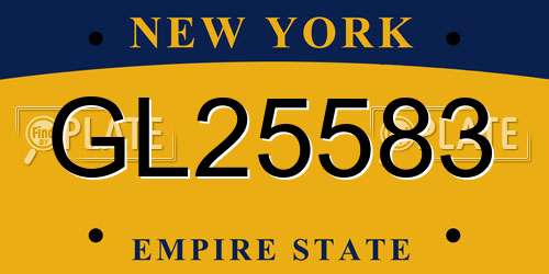 GL25583 New York License Plate