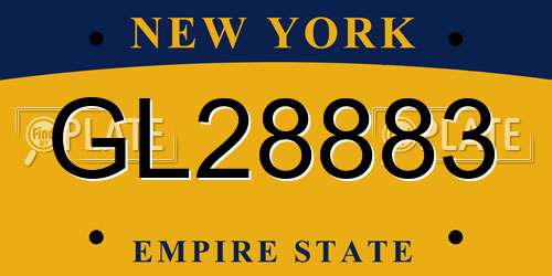 GL28883 New York License Plate