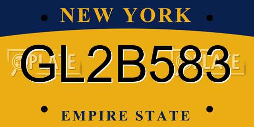 GL2B583 New York License Plate