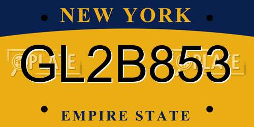 GL2B853 New York License Plate