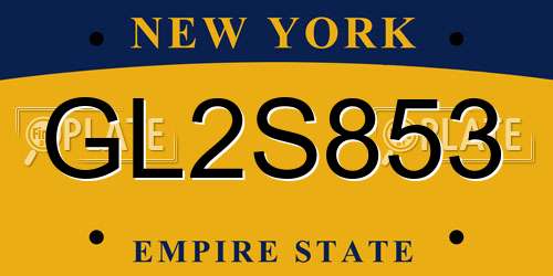 GL2S853 New York License Plate