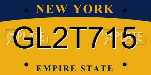 GL2T715 New York License Plate