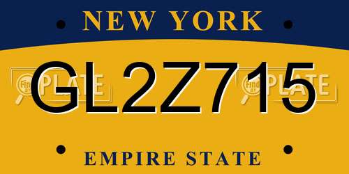 GL2Z715 New York License Plate
