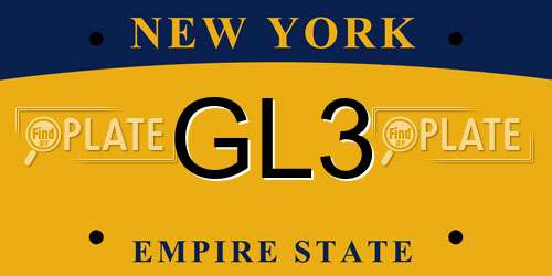 GL3 New York License Plate