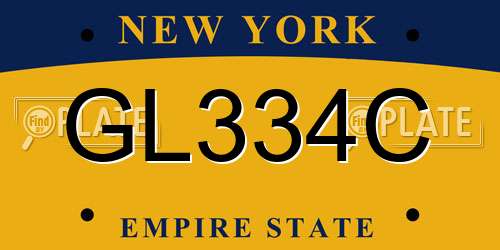 GL334C New York License Plate