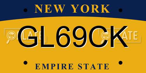 GL69CK New York License Plate