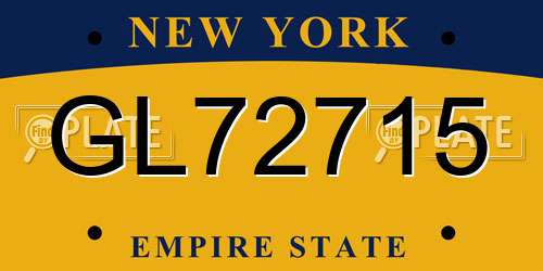 GL72715 New York License Plate