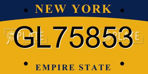 GL75853 New York License Plate