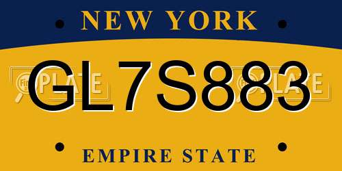 GL7S883 New York License Plate