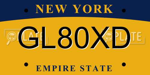 GL80XD New York License Plate