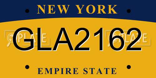 GLA2162 New York License Plate