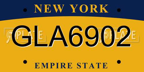 GLA6902 New York License Plate