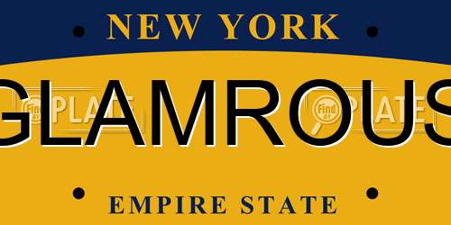 GLAMROUS New York License Plate