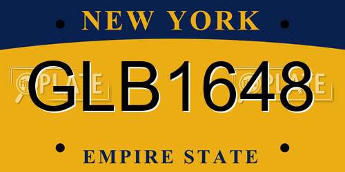 GLB1648 New York License Plate