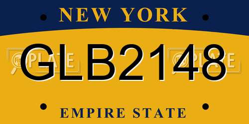 GLB2148 New York License Plate