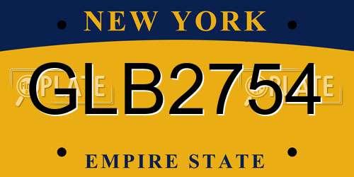 GLB2754 New York License Plate