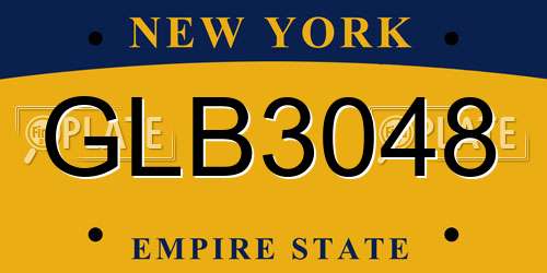GLB3048 New York License Plate