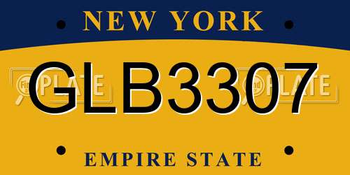 GLB3307 New York License Plate