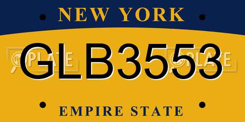 GLB3553 New York License Plate