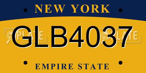 GLB4037 New York License Plate
