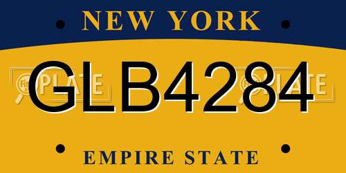 GLB4284 New York License Plate