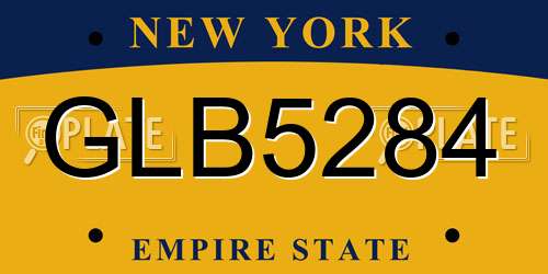 GLB5284 New York License Plate