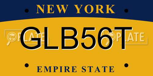 GLB56T New York License Plate