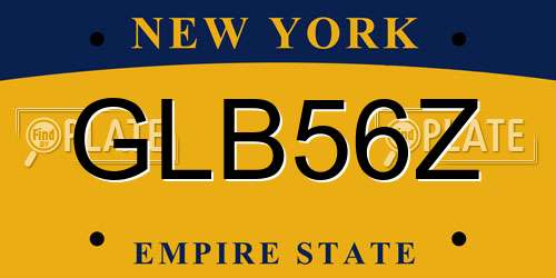 GLB56Z New York License Plate