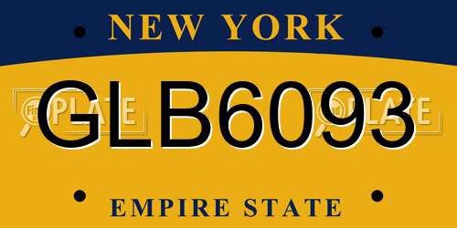 GLB6093 New York License Plate