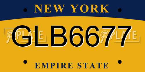 GLB6677 New York License Plate