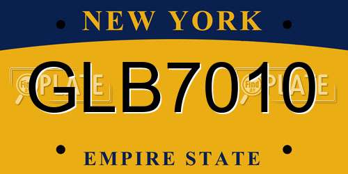 GLB7010 New York License Plate