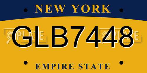 GLB7448 New York License Plate