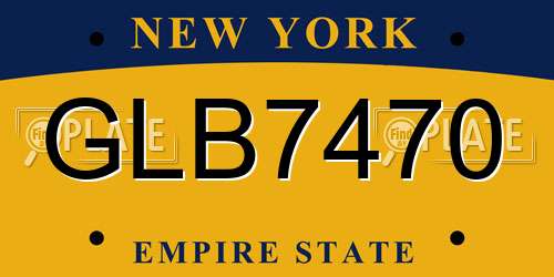 GLB7470 New York License Plate