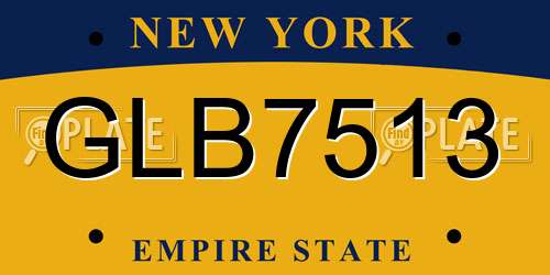 GLB7513 New York License Plate