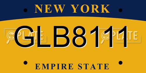 GLB8111 New York License Plate