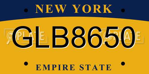GLB8650 New York License Plate