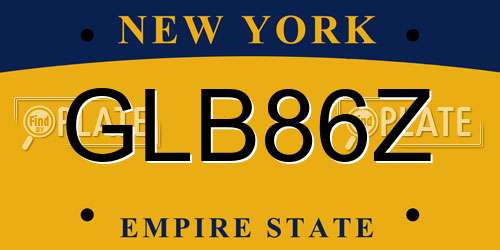 GLB86Z New York License Plate