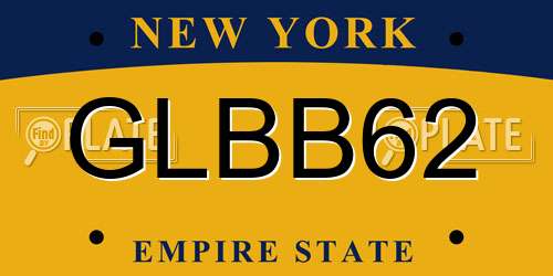 GLBB62 New York License Plate