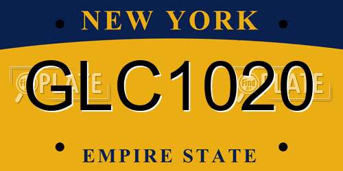 GLC1020 New York License Plate