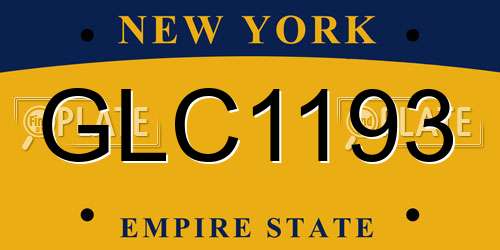 GLC1193 New York License Plate