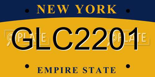 GLC2201 New York License Plate