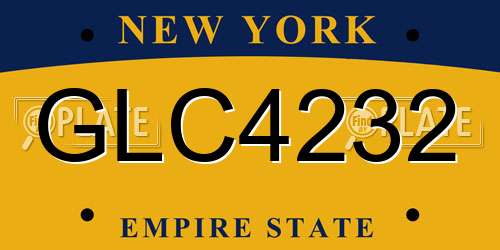 GLC4232 New York License Plate