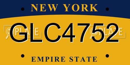 GLC4752 New York License Plate