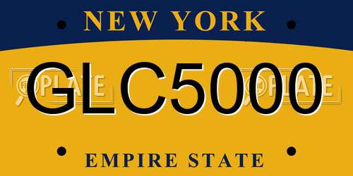 GLC5000 New York License Plate