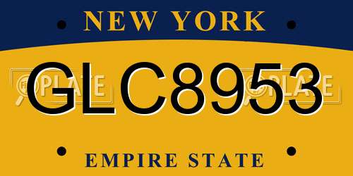 GLC8953 New York License Plate