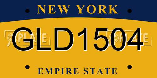 GLD1504 New York License Plate